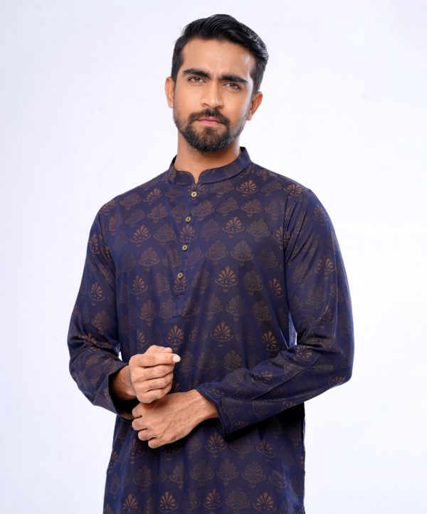 Semi Fitted Jacquard Cotton Panjabi