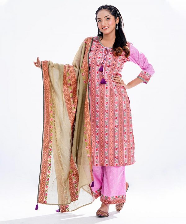 Pink Crepe Salwar Kameez