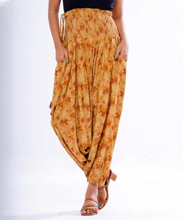 Brown Viscose Harem Pants