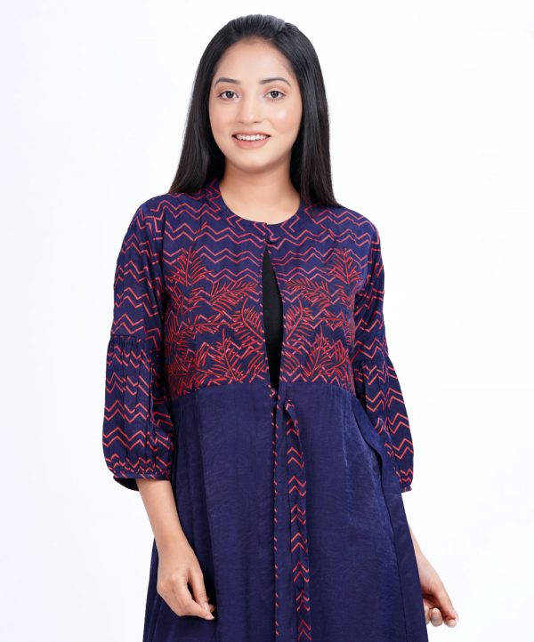 Blue Georgette Long Shrug / long koti