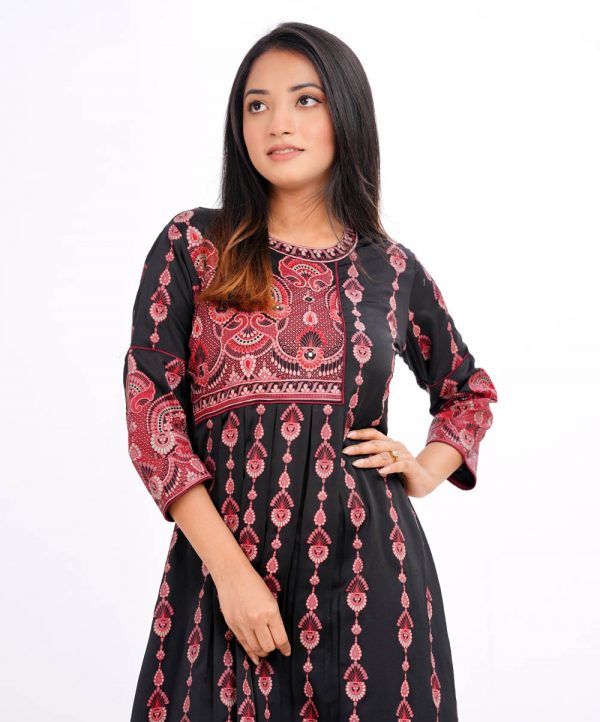 Black Crepe A-line Tunic