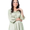 Green Georgette Woven Tops