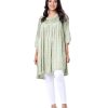 Green Georgette Woven Tops