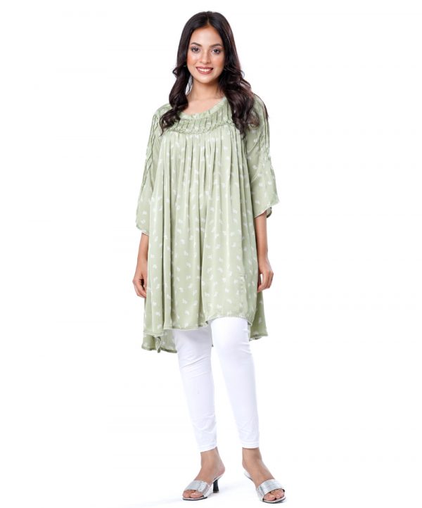 Green Georgette Woven Tops