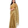 Olive Green all-over printed Saree in Cotton fabric with matching border.