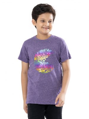 PurpleT-Shirt in Cotton siro single jersey fabric. Designed with a crew neck, short sleeves and print on the chest.