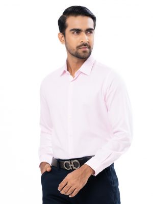 Pink formal shirt in premium-quality Cotton fabric. Designed with a classic collar and long-sleeved with adjustable buttons at cuffs. Regular fit.