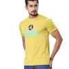 Yellow T-Shirt in Cotton single jersey fabric. Designed with a crew neck, short sleeves and print on the chest.