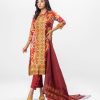 Design Georgette Printed straight salwar kameez in crepe fabric. Three quarter sleeved and manderian collar. Half-silk dupatta with crepe pant-style pajamas.