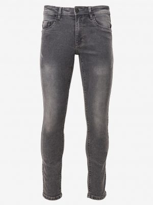 Men's slim fitted jeans in cotton spandex denim fabric. Five pockets, button fastening on the front and zipper fly.