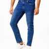 Men's jeans in cotton spandex denim fabric. Five pockets, button fastening on the front and zipper fly.