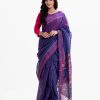 Women's printed Saree in Cotton fabric. Embellished with karchupi.